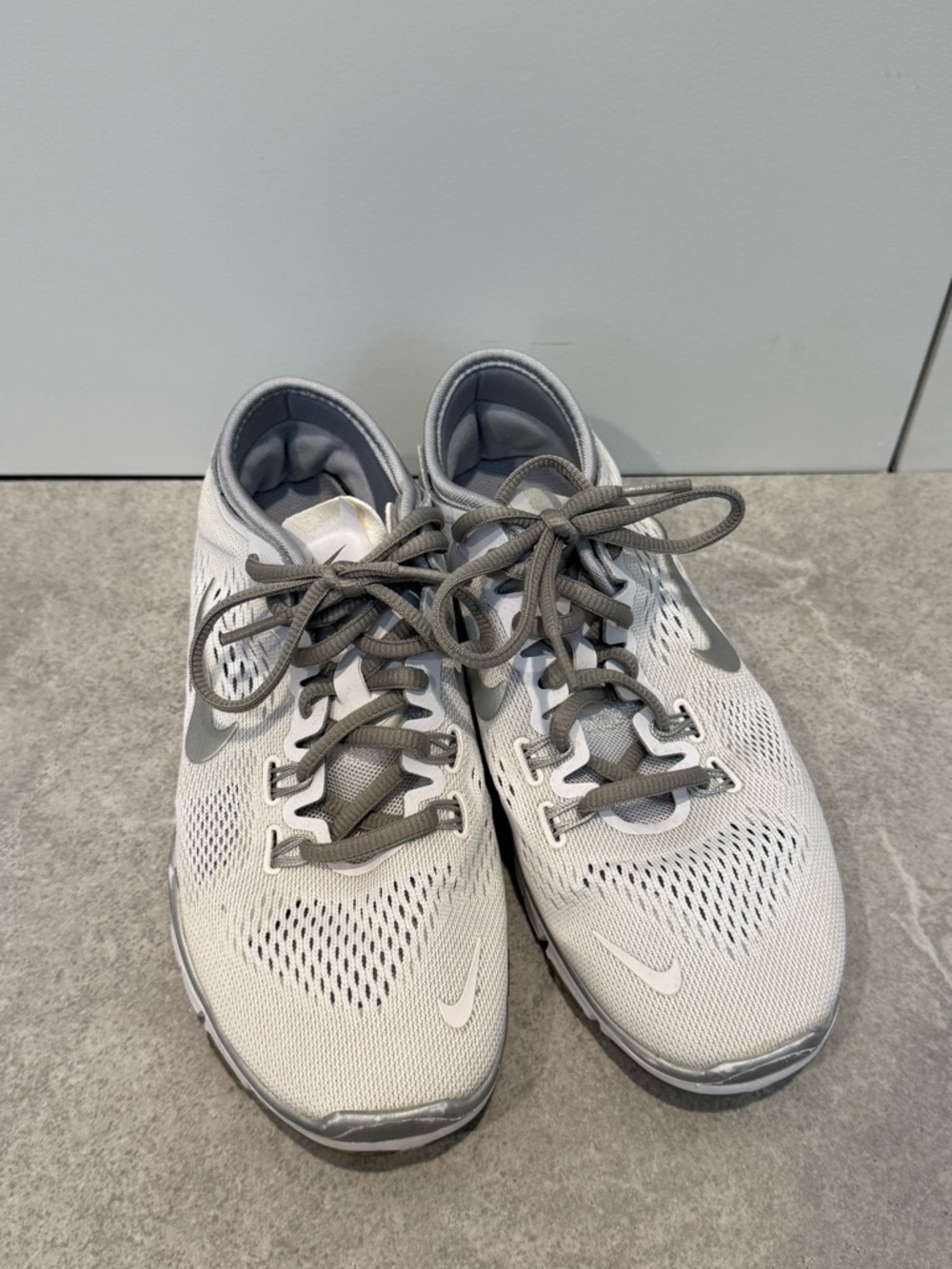 Nike Light Gray and White Women's Sneakers